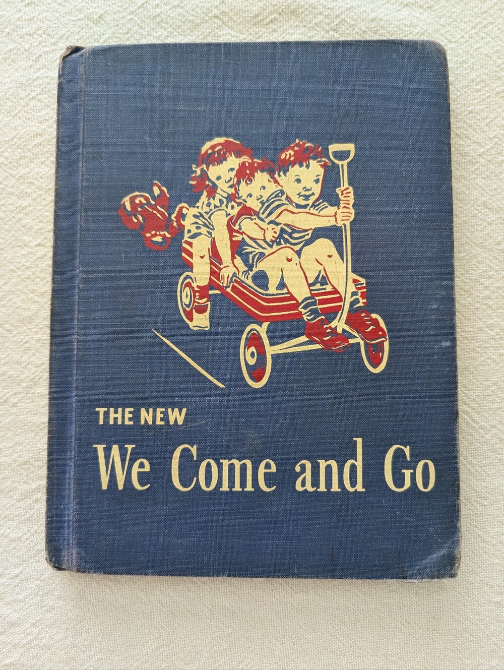 Classic Children's Book Navy Blue Hardcover Antique We Come And Go Book By Gray